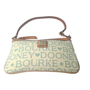 Dooney & Bourke DB Signature Canvas Wristlet Wallet Light Green